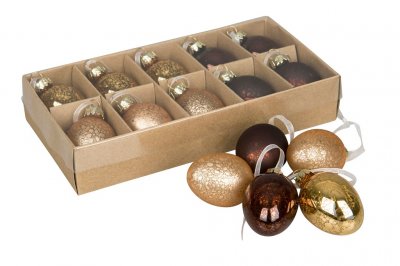 Ägg Glas Hängande Kopparmix 10-pack 3x4,5cm