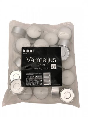 Värmeljus 6h 25-pack