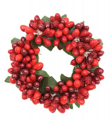 Ljusmanschett Röd 3,5cm, Konstgjord