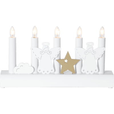 Ljusstake Julia 5st Vit 28x15x6cm