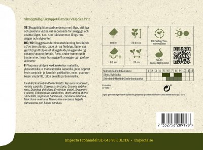 Blomsterblandning XL, Skuggtålig