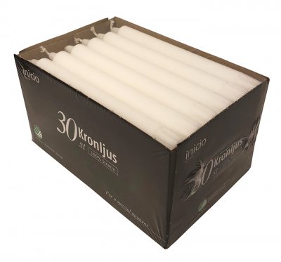 Kronljus 20cm Vit 30-pack