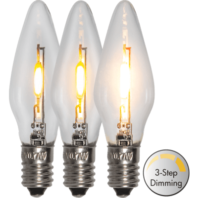 Reservlampa Adventsstake Dimbar Klar E10 5-pack