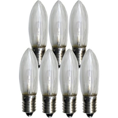 Glödlampa Adventsstake Klar E10 7-pack