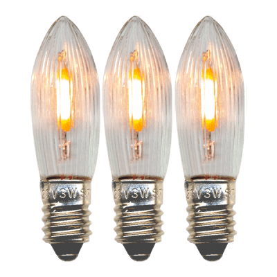 Glödlampa Adventsstake LED Klar E10 3-pack