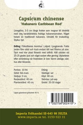 Havannapeppar 'Habanero Caribbean Red'