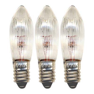 Glödlampa Adventsstake Klar E10 3-pack