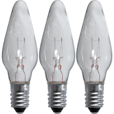 Glödlampa Adventsstake Klar E10 3-pack