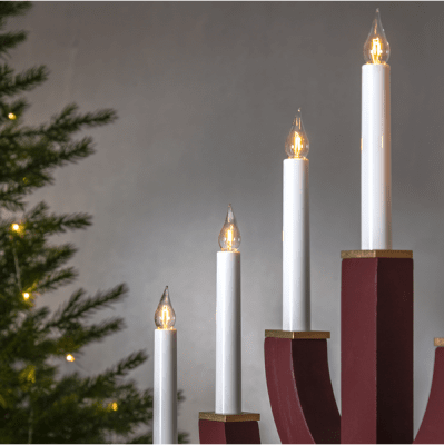 Glödlampa Adventsstake LED Klar E10 3-pack