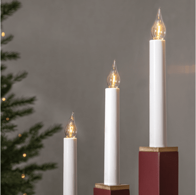 Glödlampa Adventsstake LED Klar E10 3-pack