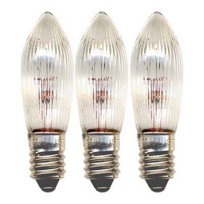 Glödlampa Adventsstake Klar E10 3-pack