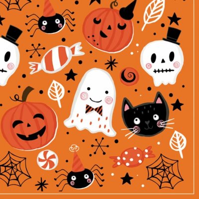 Servetter 3-lags 33x33cm 20-pack Halloween Boo