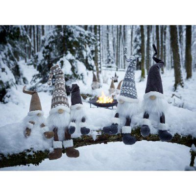 Tomte Falke Sittande Beige 12x56cm