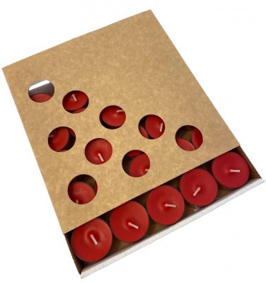 Värmeljus Plastkopp Röd 6h 25-pack