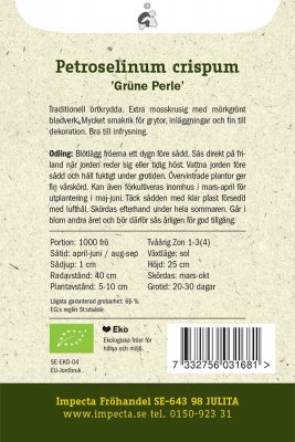 Persilja, Krus-, 'Grüne Perle', Ekologisk