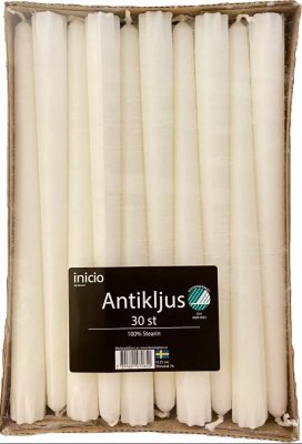 Antikljus 25cm Vit 30-pack