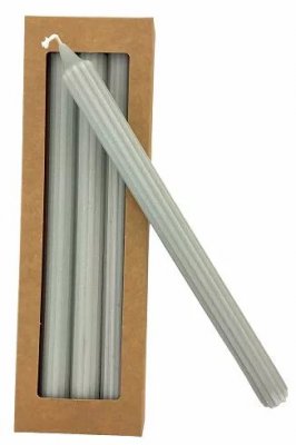 Kronljus Räfflade Grön 28cm 4-pack