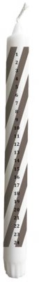 Kalenderljus Kronljus Grey Swirly Stripes H24cm