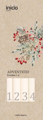 Kronljus Adventstid 1-4 Vit H28cm