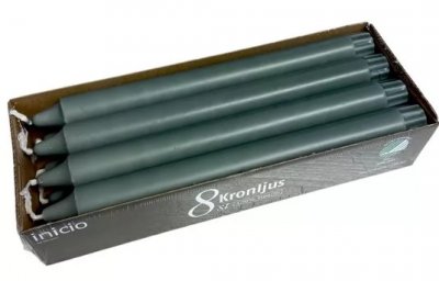 Kronljus 28cm Grön 10h 8-pack