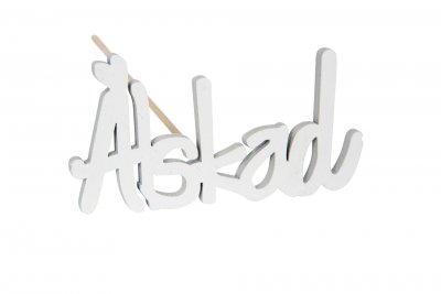 Älskad stick vit 8x4cm