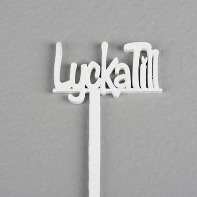 Lycka Till pinne vit 5x3cm