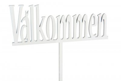 Välkommen på pinne Vit 19x7cm