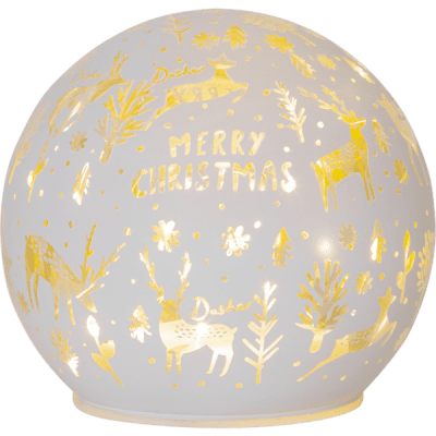 Glasdekoration Merry X-Mas Vit 12x11x12cm