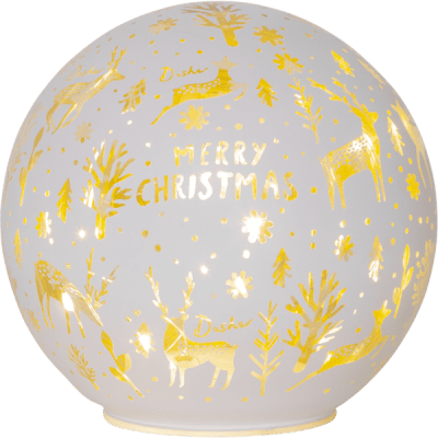 Glasdekoration Merry X-Mas Vit 15x14x15cm