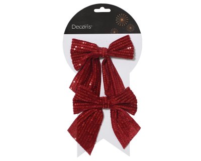 Rosett 2-pack Röd 1x12xH13cm