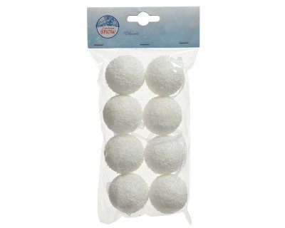 Snöboll 4cm Vit 6-pack