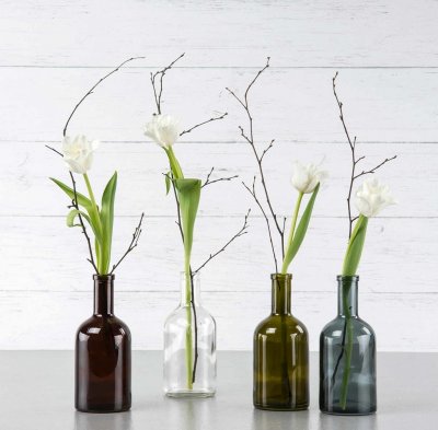 Glasflaska med kork Klar 7,5x18cm