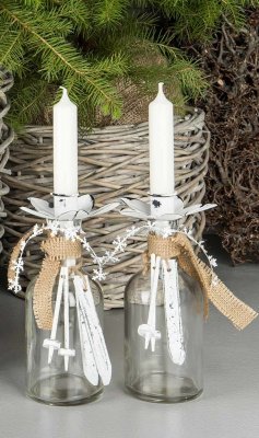 Glasflaska med kork Klar 7,5x18cm