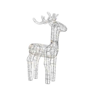 Rådjur Silver LED Varmvit 24x45x104cm
