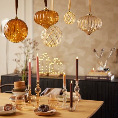 Glaskula Onion LED Brun