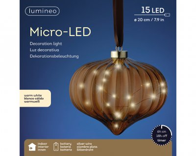 Glaskula Onion LED Brun