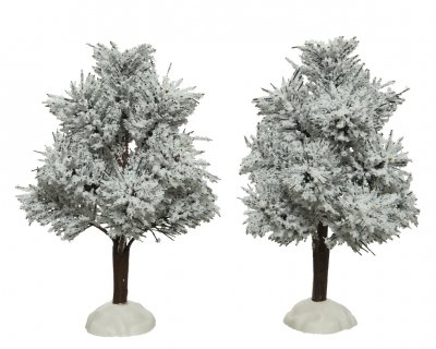 Träd Grön/vit 9x9x14cm 2-pack