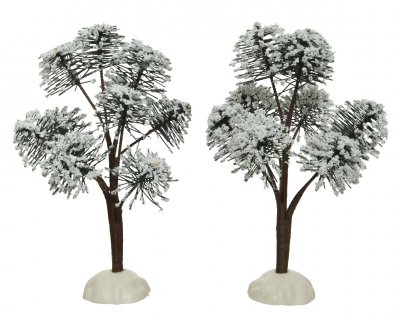 Träd Grön/vit 6x6x13cm 2-pack