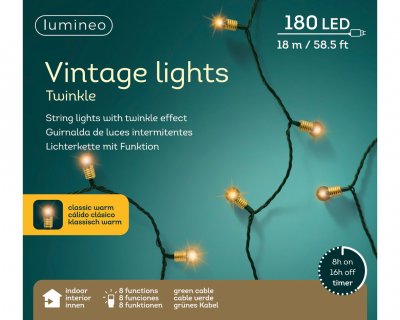 Ljusslinga LED Vintage Klassisk Varmvit 180st 18m
