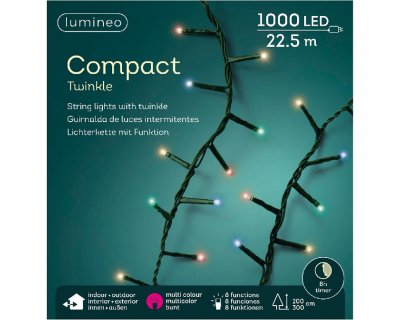 Ljusslinga LED Compact Twinkle Färg 1000st 22,5m