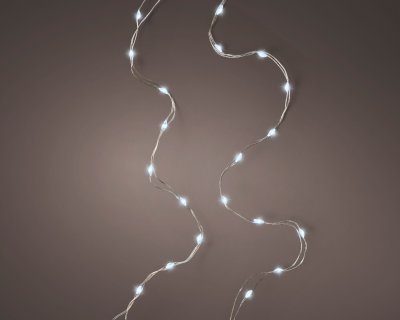 Ljusslinga Micro LED Batteri Twinkle Kallvit 100st 4,95m