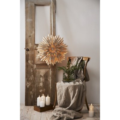 Pappersstjärna Ice Beige 55x55x20cm