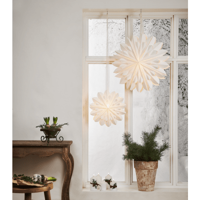 Pappersstjärna Clipp Vit 60x60x16cm