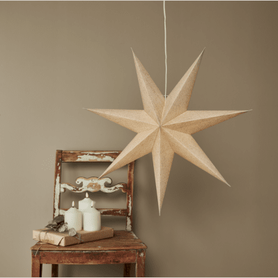 Pappersstjärna Cotton Beige 60x60x16cm