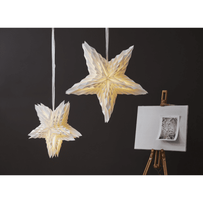 Pappersstjärna Winter Vit 70x70x18cm