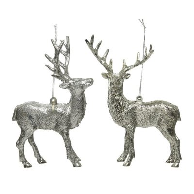 Juldekoration Ren Silver 5x11x14cm