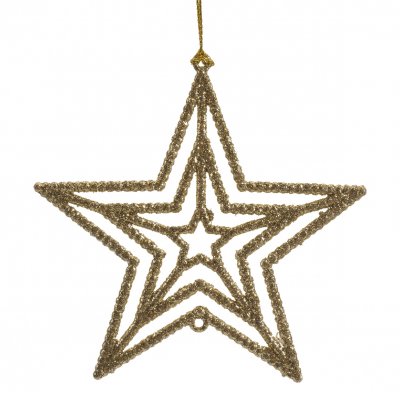 Stjärna/Snöflinga 10cm Guld Light Gold