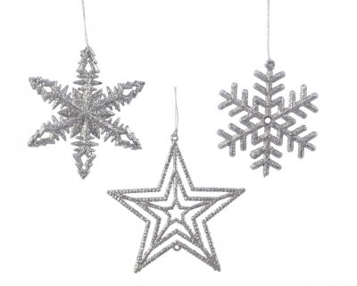 Stjärna/Snöflinga 10cm Silver
