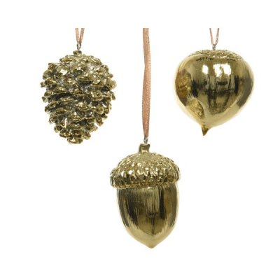 Juldekoration Ekollon Kottar Guld 4,5x4,5x6cm