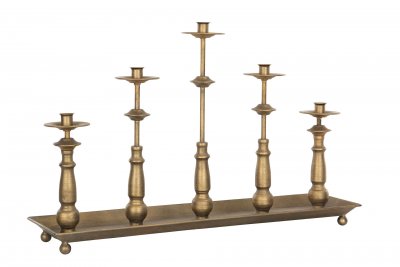 Ljusstake 5 armad Guld Matt 68x18x43cm